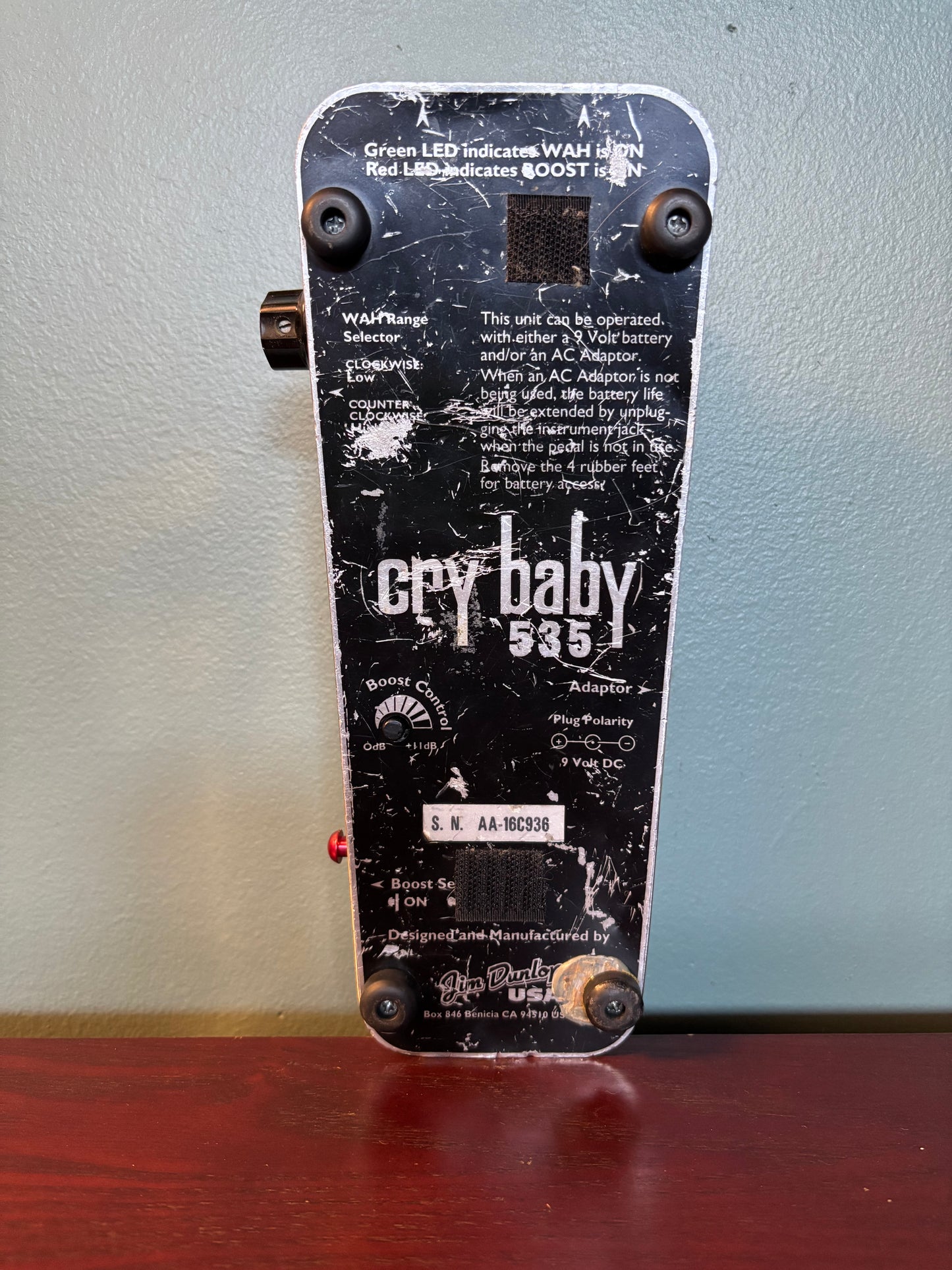 Used Dunlop CryBaby 535 Wah Chrome