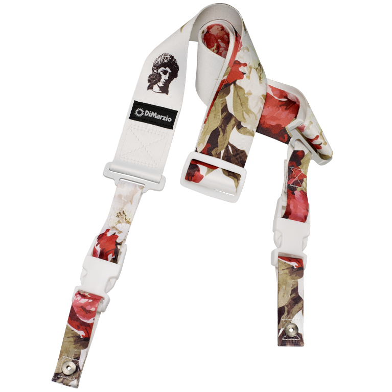 DiMarzio DD2247 White Floral Muse ClipLock Guitar Strap by DIMARZIO
