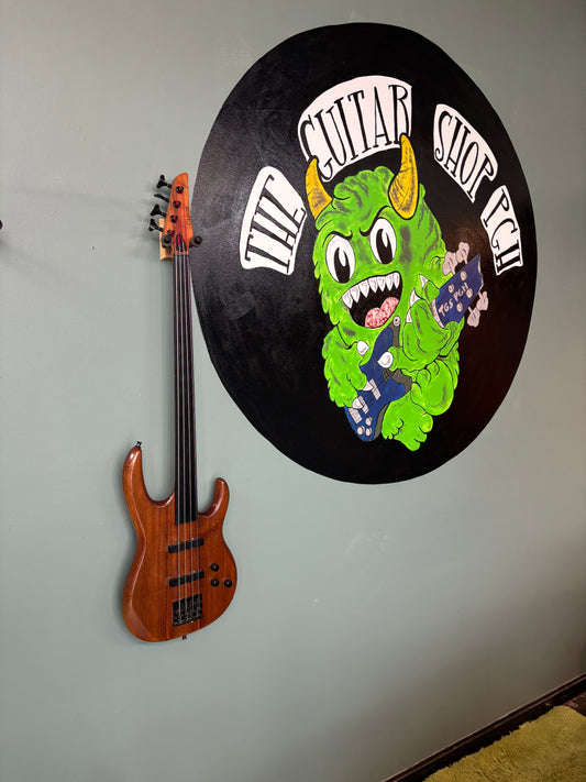 Used 90s Carvin LB-70F Koa Fretless Bass Guitar