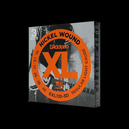 D'Addario EXL110 Nickel Wound Electric Guitar Strings, Regular Light, 10-46 by D'Addario