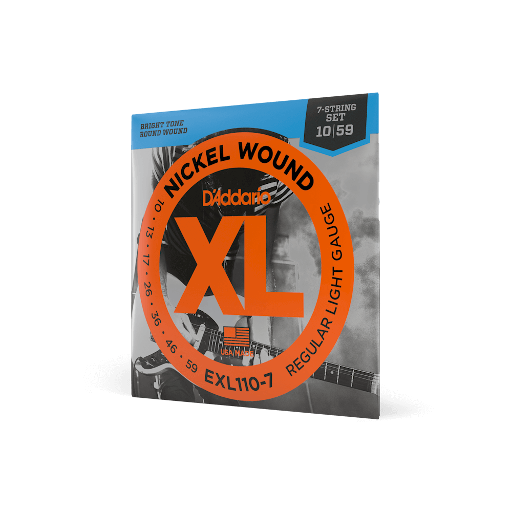 D'Addario EXL110-7 XL Nickel Wound Electric Guitar Strings - .010-.059 Regular Light 7-string - The Guitar Shop PGH