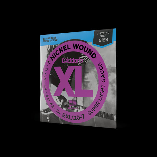 D'Addario EXL120-7 Nickel Wound 7-String Electric Guitar Strings, Super Light, 09-54 by D'Addario