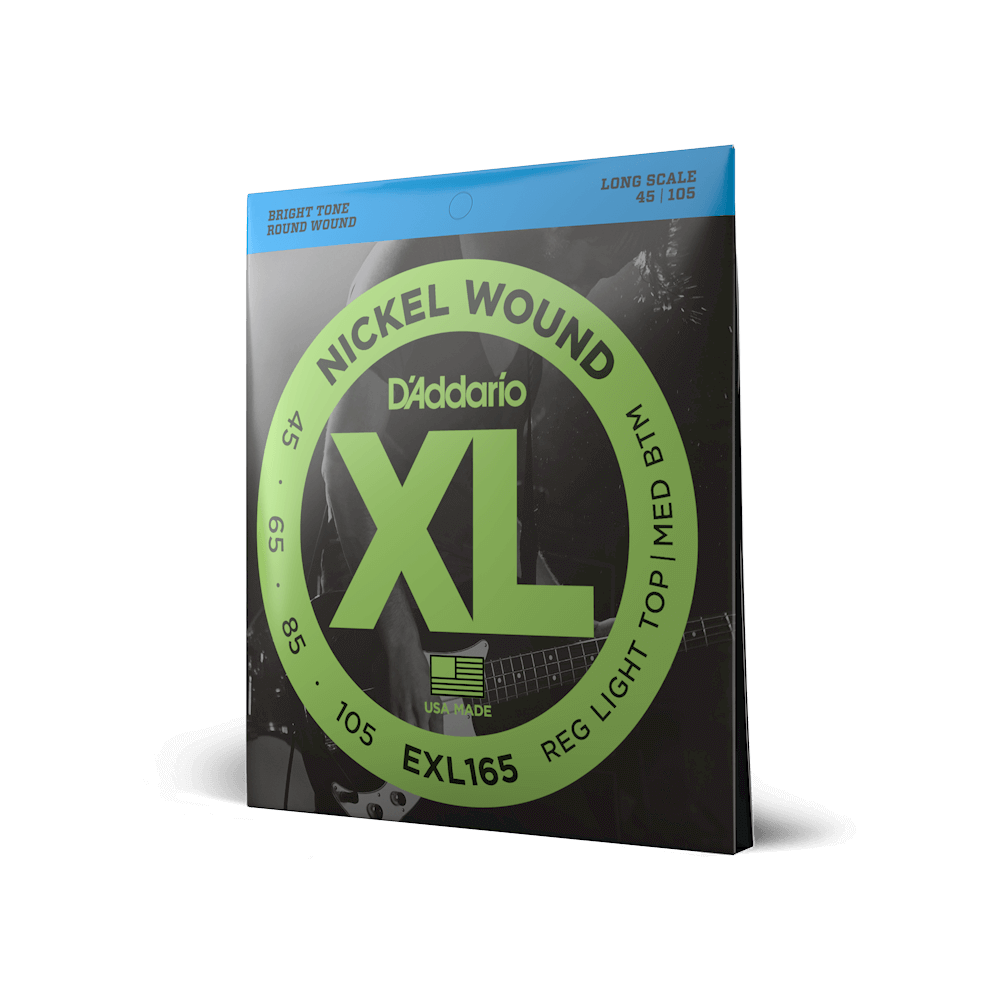 D'Addario EXL165 Nickel Wound Bass Guitar Strings - .045-.105 Regular Light Top/Medium Bottom Long Scale - The Guitar Shop PGH