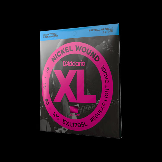 D'Addario EXL170S Nickel Wound Bass Guitar Strings, Light, 45-100, Short Scale by D'Addario