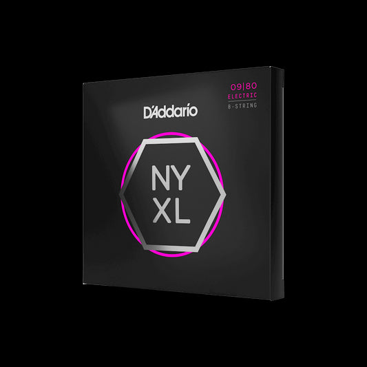 D'Addario NYXL0980 Nickel Wound 8-String Electric Guitar Strings, Super Light, 09-80 by D'Addario