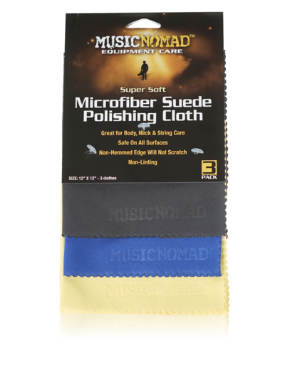 Music Nomad MN203- Microfiber Suede Polishing Cloth - 3 Pack by Music Nomad