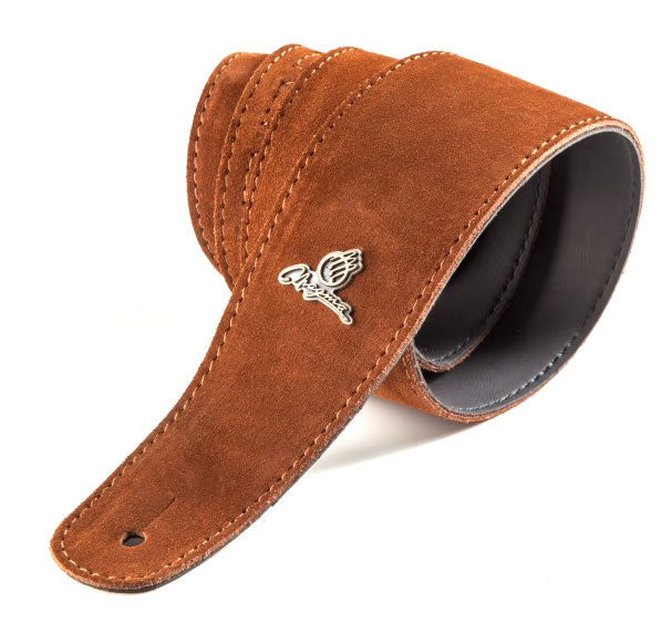 Magma Leathers 2.52" Deluxe Argentinean Chamois Leather Guitar Strap Brown by Magma