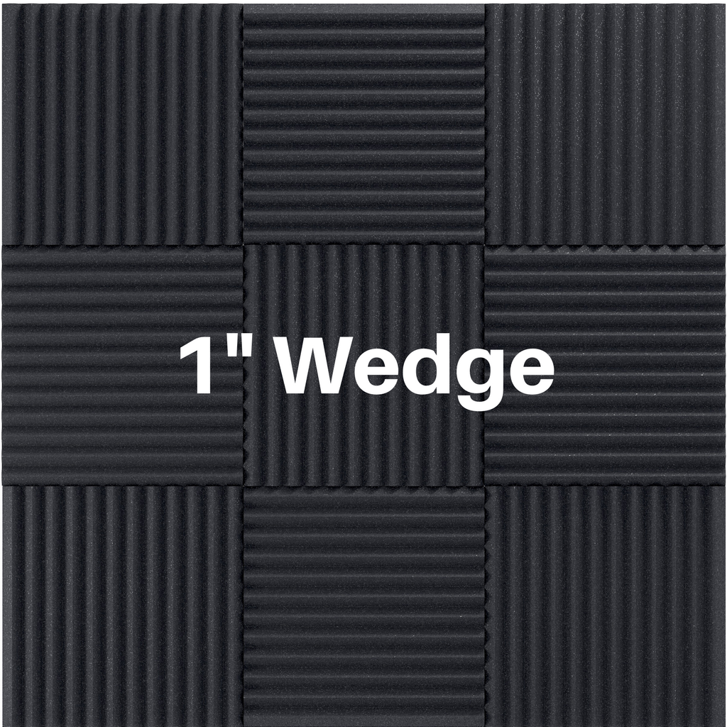 1 Inch Acoustic Foam Wedge Style Panels - 13 Color Options
