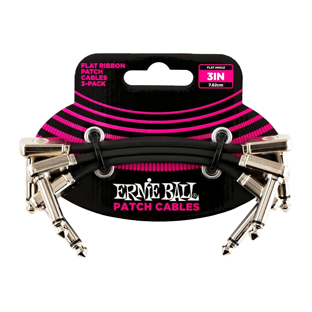 Ernie Ball P06220 3in Patch Cable 3-Pack - The Guitar Shop PGH