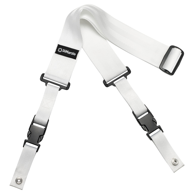DiMarzio DD2200N 2 inch Nylon ClipLock Guitar Strap - White by DIMARZIO