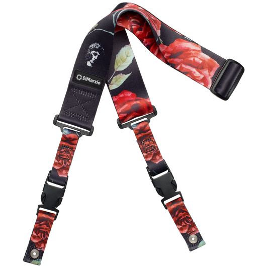 DiMarzio DD2246 Black Floral Muse Black ClipLock Guitar Strap - Black by DIMARZIO