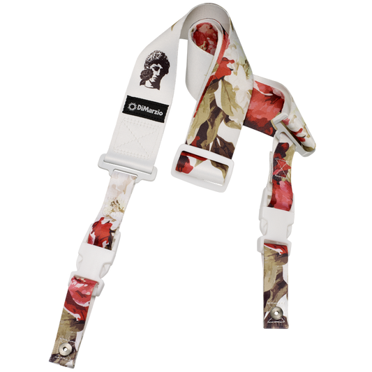 DiMarzio DD2247 Tim Henson Polyphia Floral Muse ClipLock Guitar Strap - White - The Guitar Shop PGH