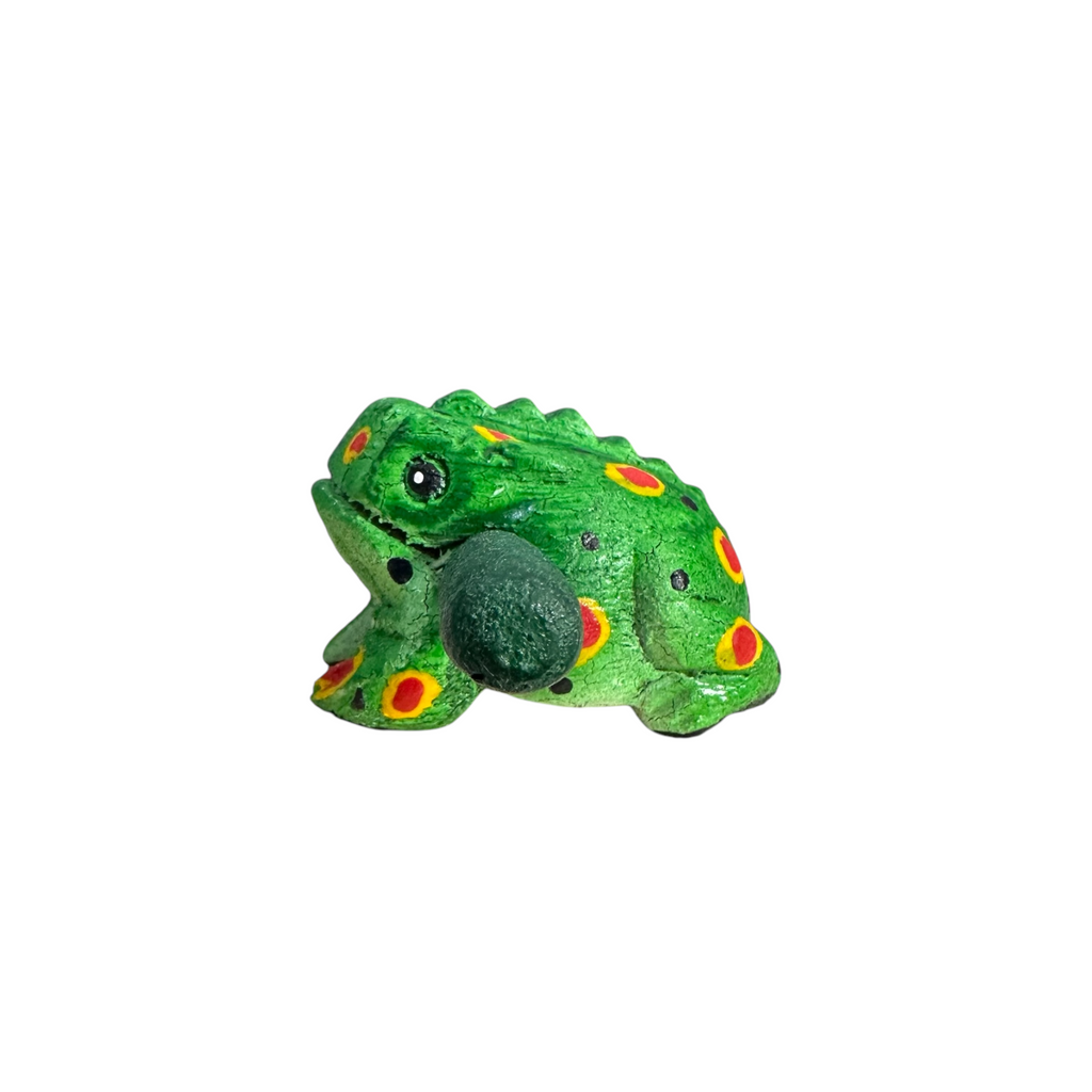 1.5" Wooden Musical Frog - Green Spring Design (Percussion Instrument)