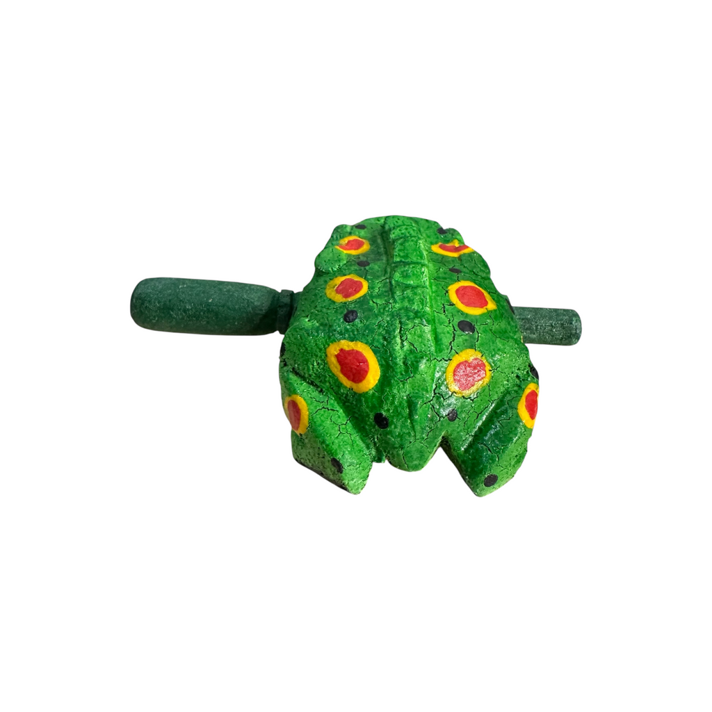 1.5" Wooden Musical Frog - Green Spring Design (Percussion Instrument)