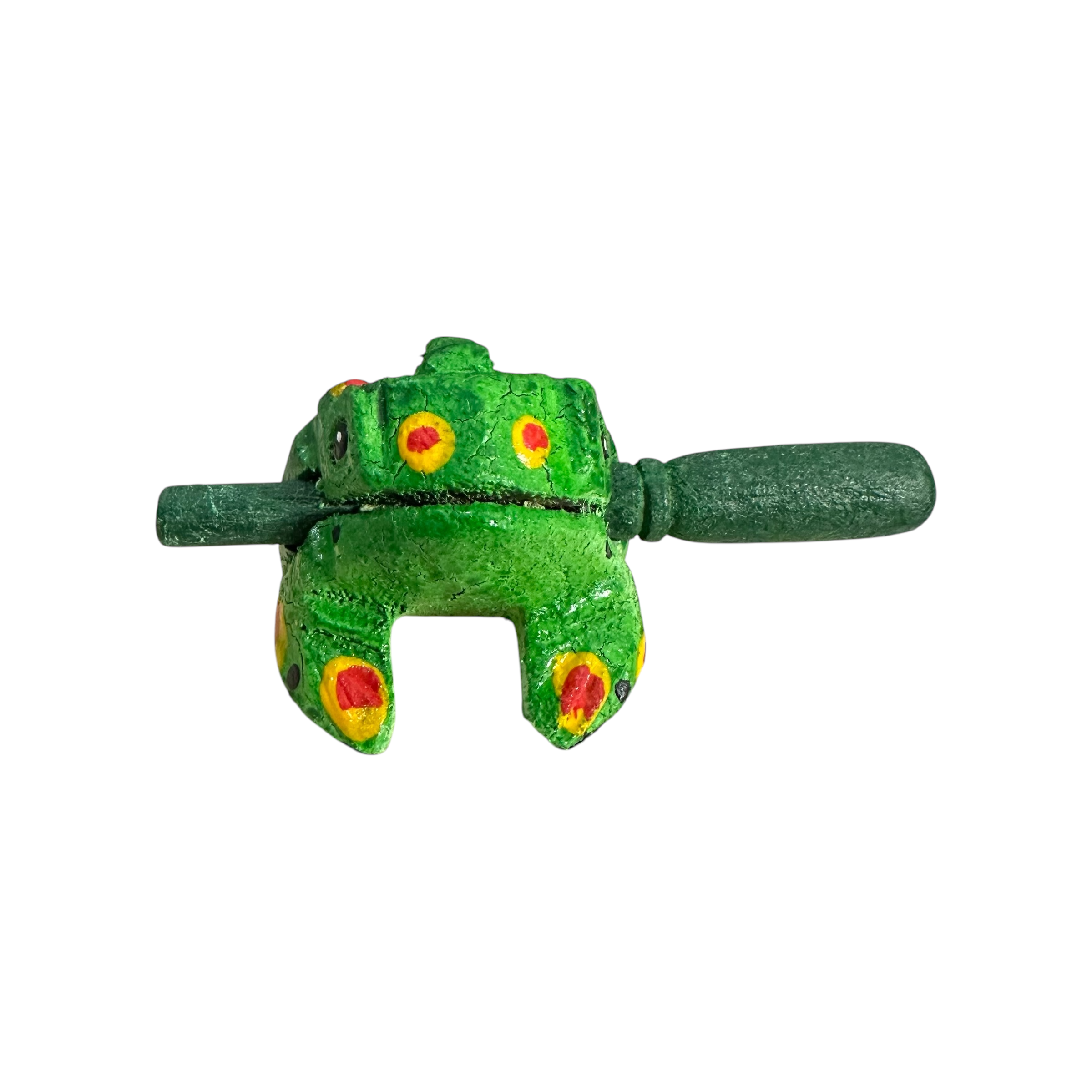 1.5" Wooden Musical Frog - Green Spring Design (Percussion Instrument)