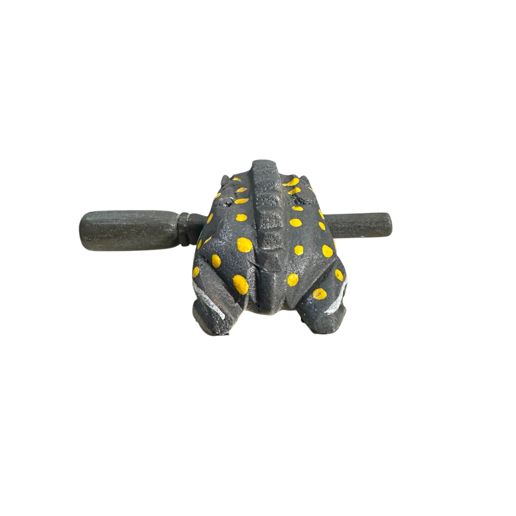 1.5" Wooden Musical Frog - Gray Design (Percussion Instrument)