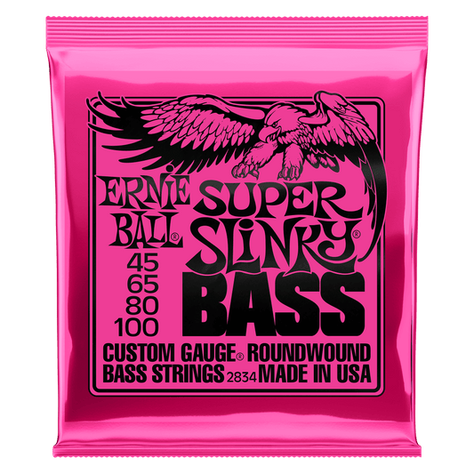 Ernie Ball 2834 Super Slinky Nickel Wound Electric Bass Guitar Strings - .045-.100 - The Guitar Shop PGH