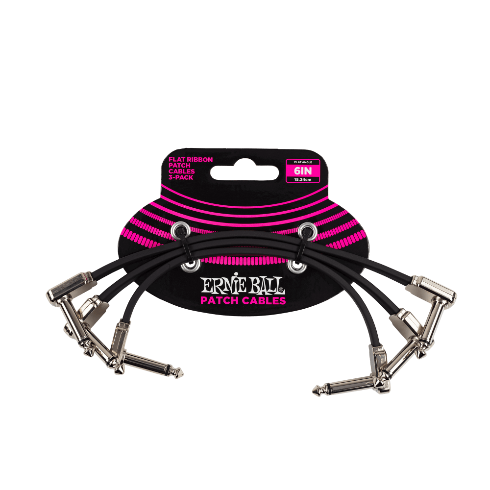 Ernie Ball P06221 6in. Patch Cable 3-Pack – Black by Ernie Ball