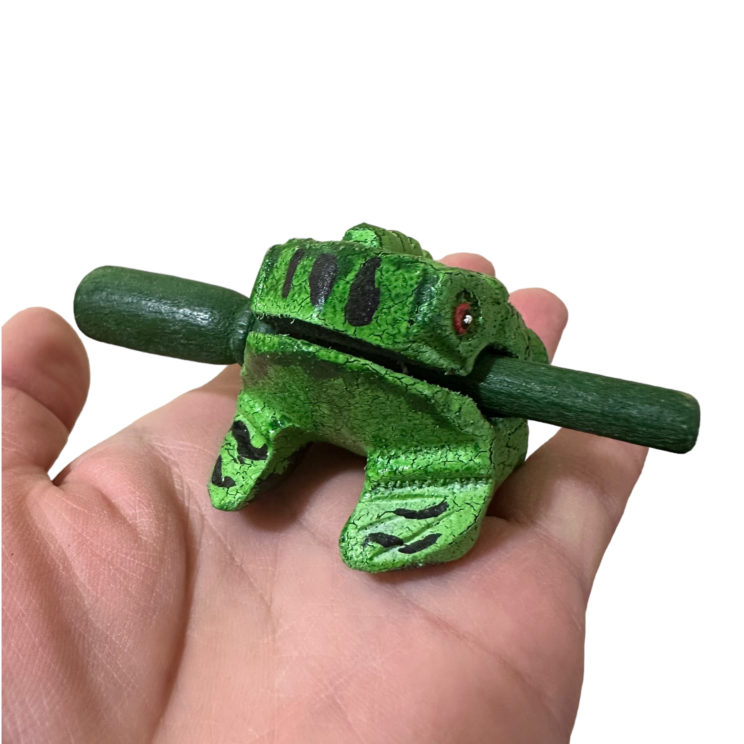 1.5" Wooden Musical Frog - Forest Design (Percussion Instrument)