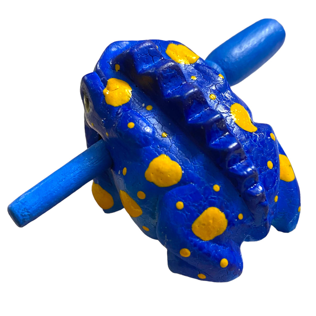 1.5" Wooden Musical Frog - Sea Design (Percussion Instrument)
