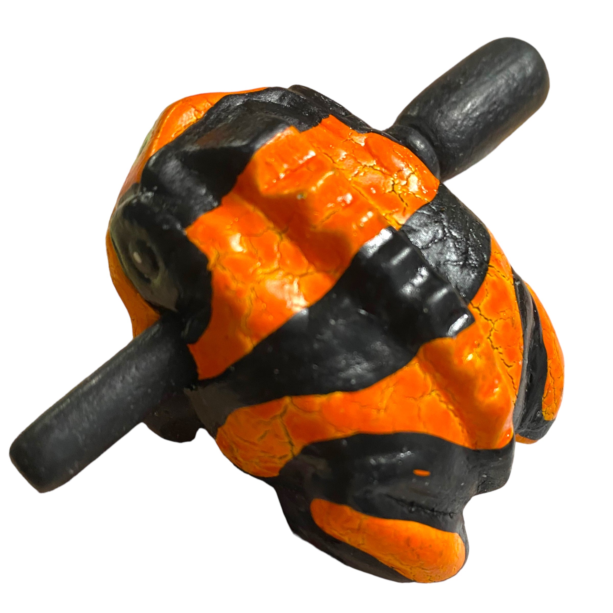 1.5" Wooden Musical Frog - Orange Dart Design (Percussion Instrument)