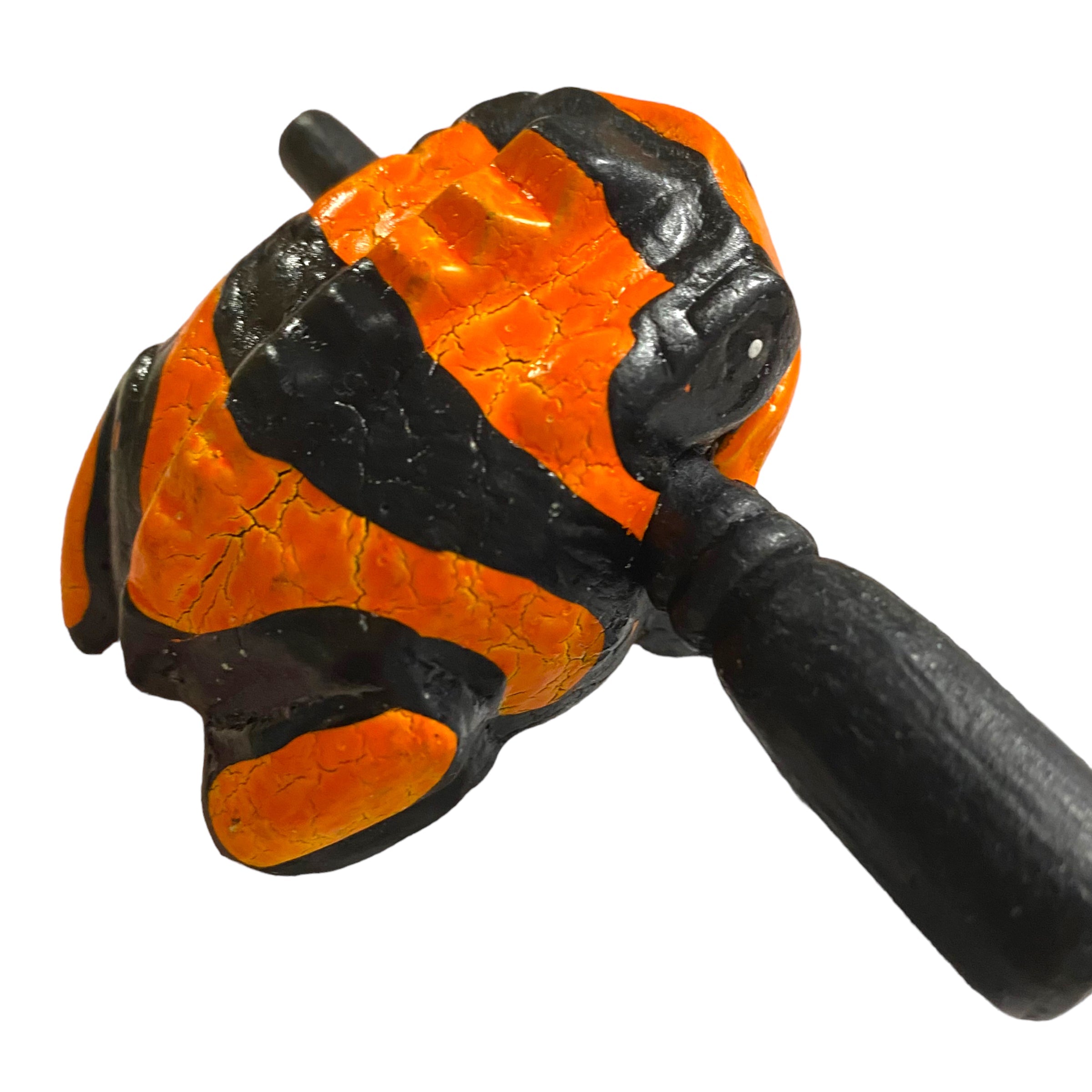 1.5" Wooden Musical Frog - Orange Dart Design (Percussion Instrument)