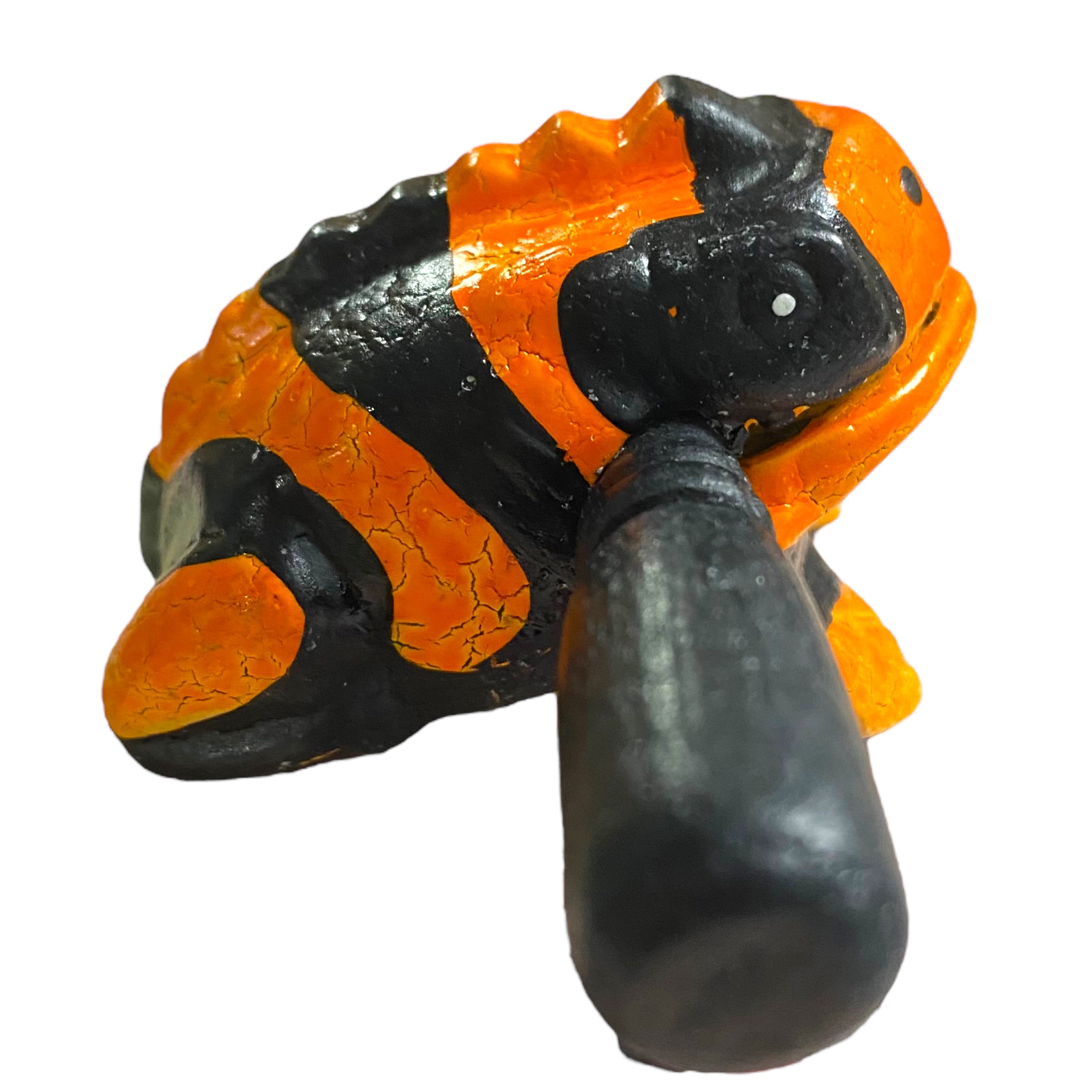 1.5" Wooden Musical Frog - Orange Dart Design (Percussion Instrument)