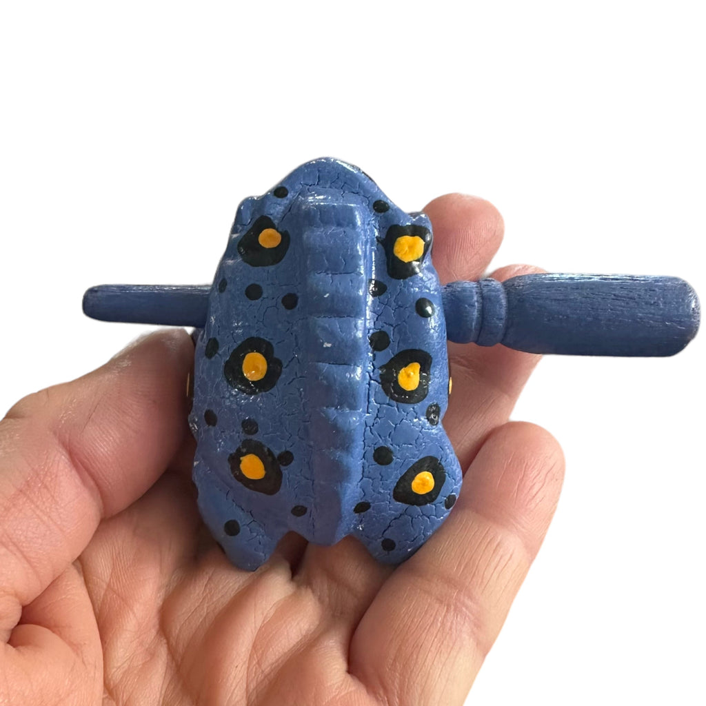 1.5" Wooden Musical Frog - Stone Design (Percussion Instrument)