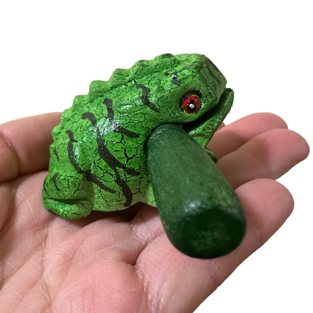 1.5" Wooden Musical Frog - Forest Design (Percussion Instrument)