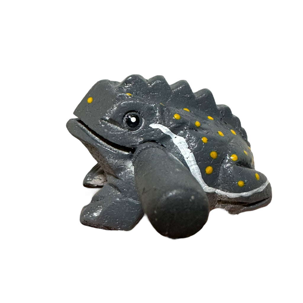1.5" Wooden Musical Frog - Gray Design (Percussion Instrument)