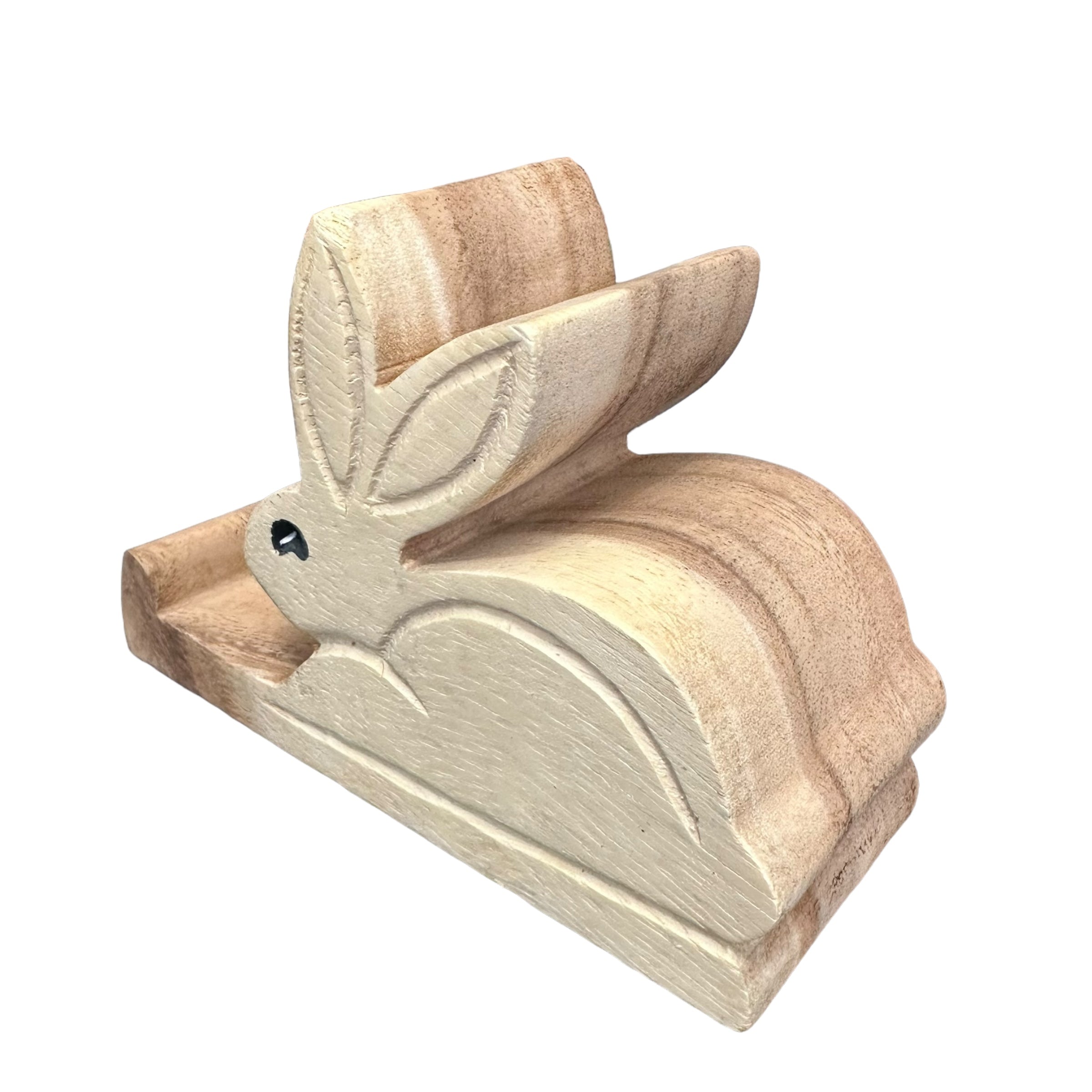 Wooden Rabbit Phone Holder