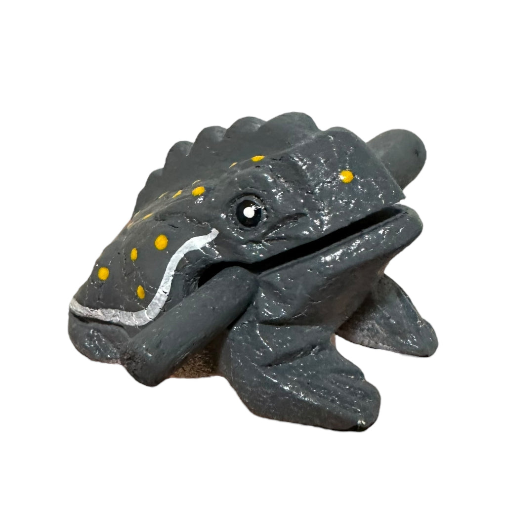 1.5" Wooden Musical Frog - Gray Design (Percussion Instrument)