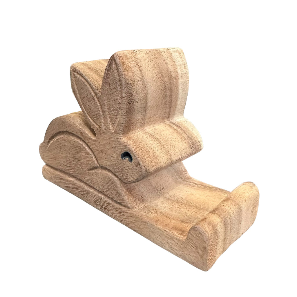 Wooden Rabbit Phone Holder