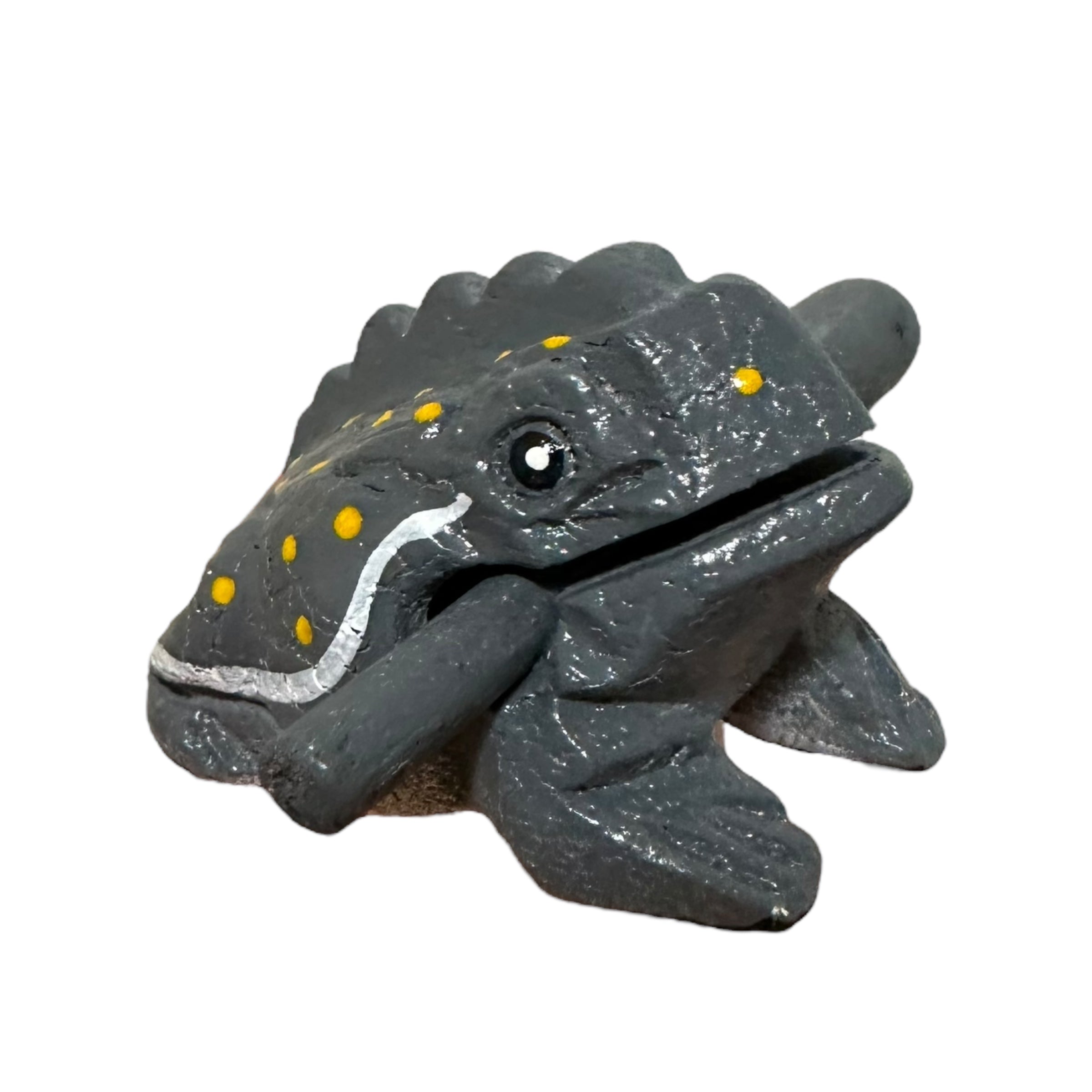 1.5" Wooden Musical Frog - Gray Design (Percussion Instrument)