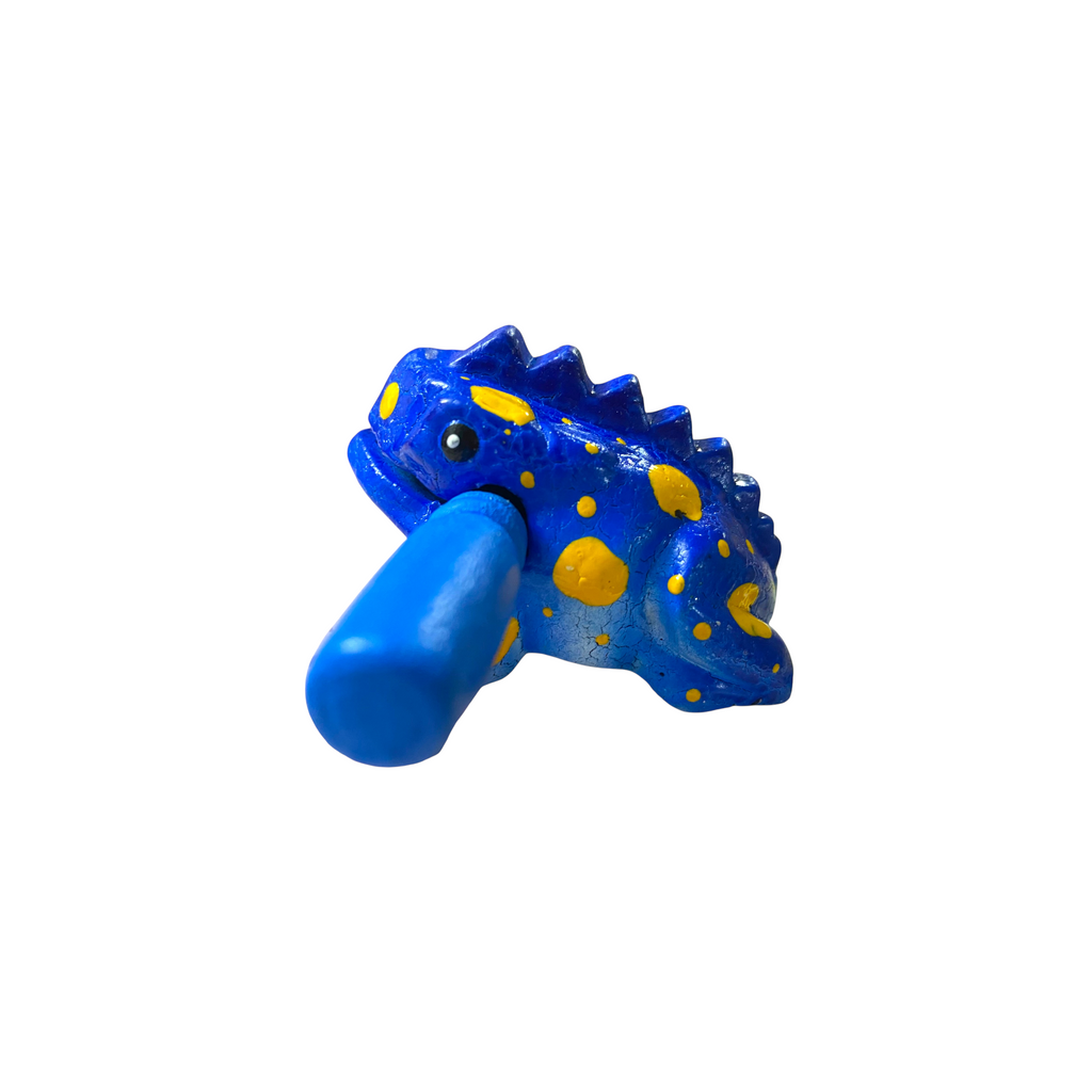 1.5" Wooden Musical Frog - Sea Design (Percussion Instrument)