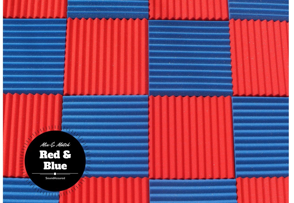 1 Inch Acoustic Foam Wedge Style Panels - 13 Color Options