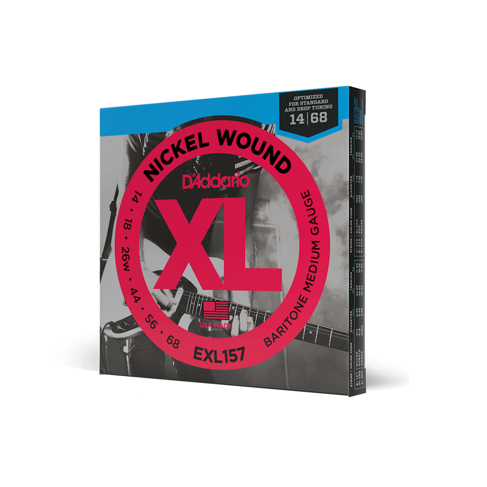 D'Addario EXL157 Nickel Wound Electric Guitar Strings, Baritone Medium, 14-68 by D'Addario