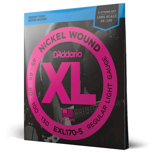 D'ADDARIO EXL170-5 45/130 Regular Light Electric Bass Guitar Strings Long Scale 5-String