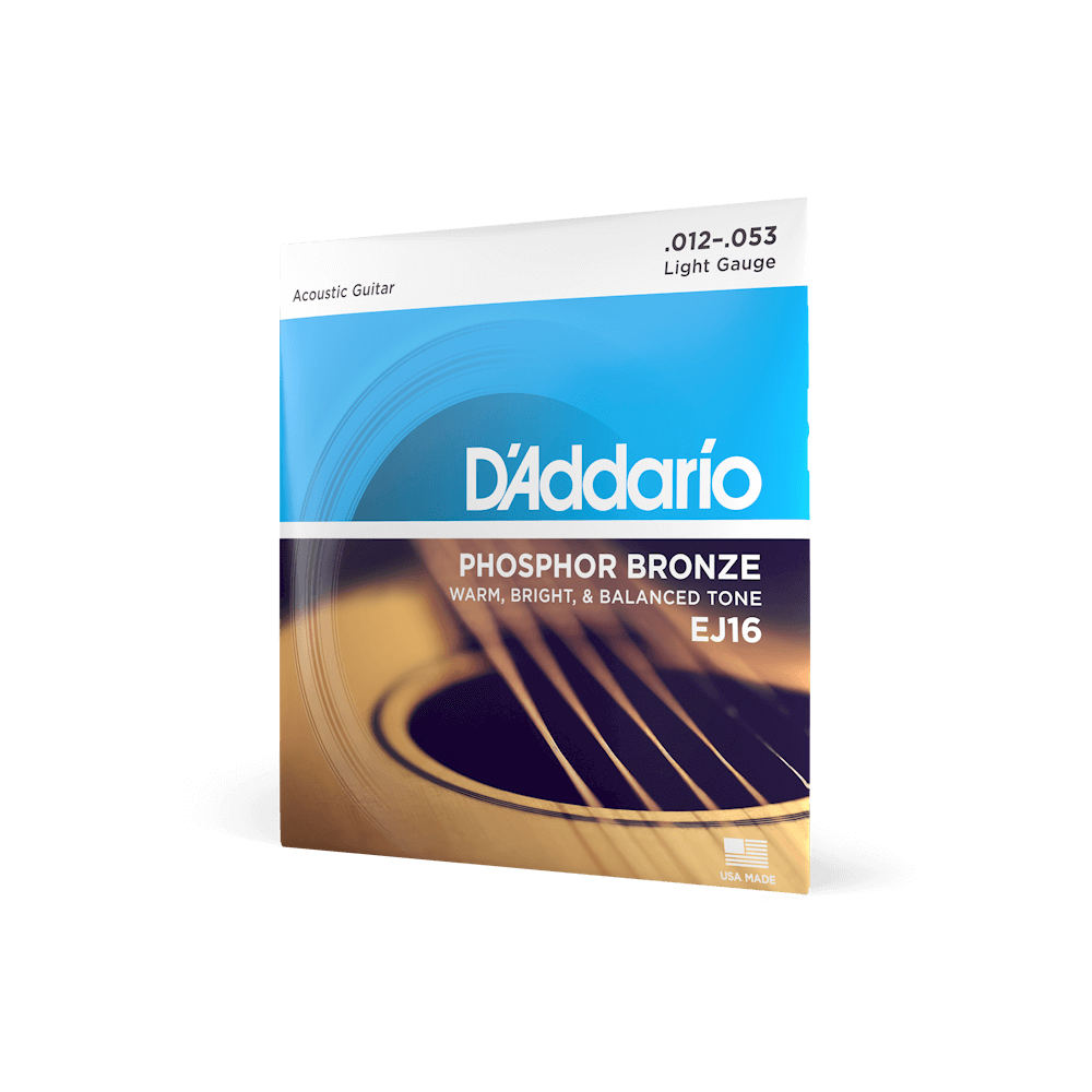 D'Addario EJ16 Phosphor Bronze Acoustic Guitar Strings - .012-.053 Light - The Guitar Shop PGH