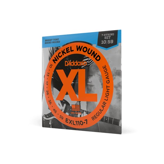 D'Addario EXL110-7 XL Nickel Wound Electric Guitar Strings - .010-.059 Regular Light 7-string - The Guitar Shop PGH