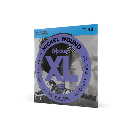 D'Addario EXL115 XL Nickel Wound Electric Guitar Strings - .011-.049 Medium - The Guitar Shop PGH