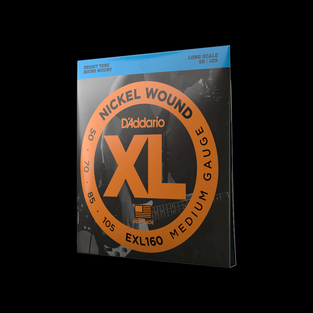 D'Addario EXL160 Nickel Wound Bass Guitar Strings, Medium, 50-105, Long Scale by D'Addario