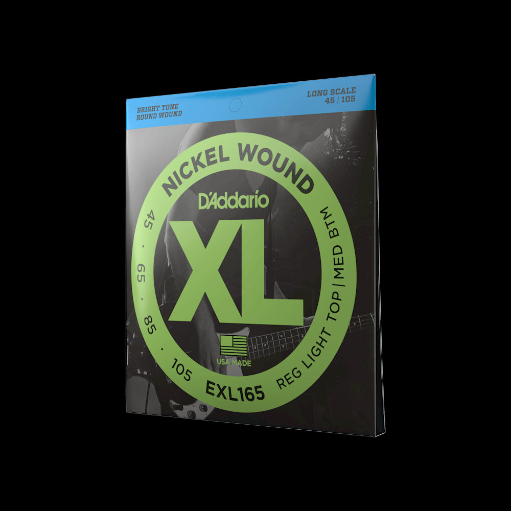 D'Addario EXL165 Nickel Wound Bass Guitar Strings, Custom Light, 45-105, Long Scale by D'Addario