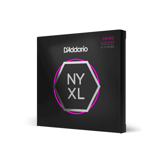 D'Addario NYXL0980 NYXL Nickel Wound Electric Guitar Strings - .009-.080 Super Light 8-string - The Guitar Shop PGH