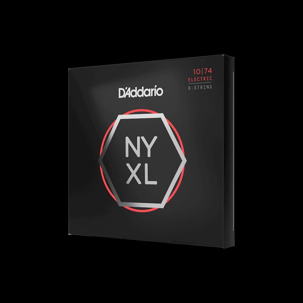 D'Addario NYXL1074 Nickel Wound 8-String Electric Guitar Strings, Light Top / Heavy Bottom, 10-74 by D'Addario