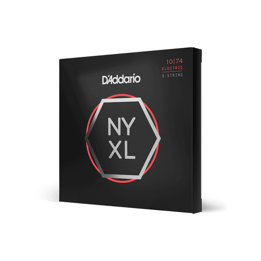 D'Addario NYXL1074 NYXL Nickel Wound Electric Guitar Strings -.010-.074 Regular Light, 8-string - The Guitar Shop PGH